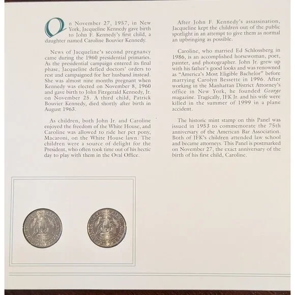 JFK Commemorative Set • 1995 Half Dollars + ABA Stamp Panel • Liberty Under Law - Picture 3 of 3